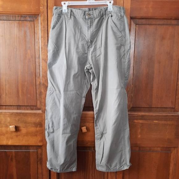 Carhartt Dungaree Fit Ripstop gray green  carpenter work pants B271 DWD … - Picture 1 of 13